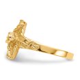 thumbnail image 4 of 14k Yellow Gold Diamond-cut Crucifix Band Ring, 4 of 7