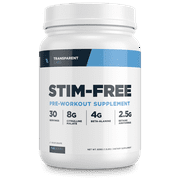 Transparent Labs Stimulant Free Pre-Workout, Natural Ingredient, Caffeine Free, Gluten-Free, Non-GMO, No Artificial Sweeteners, no Artificial Coloring sour grape