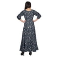 thumbnail image 3 of Moomaya Robe Maxi Évasée à Col Rond et Manches 3/4 Imprimée, Tenue Décontractée d'Été, 3 of 3