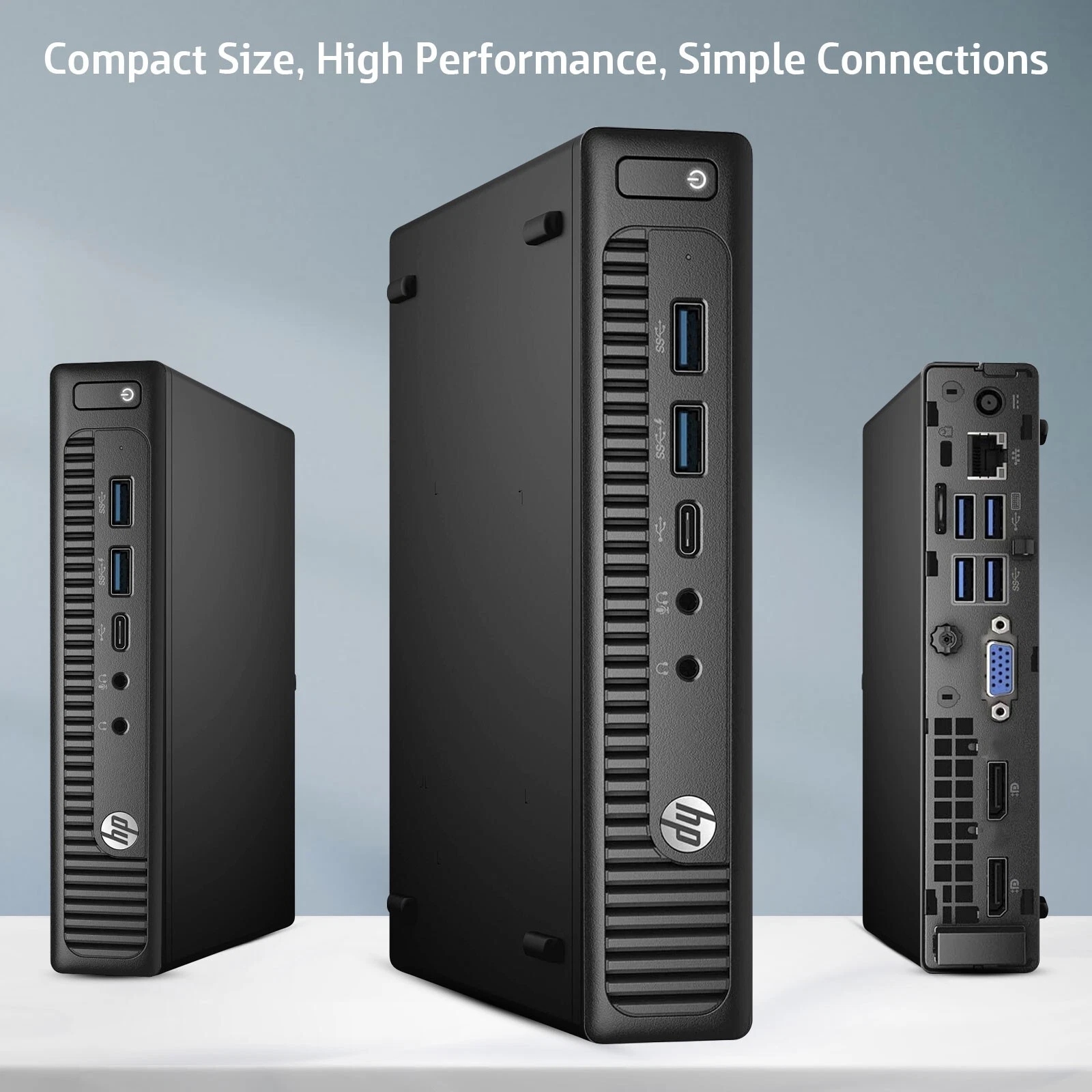 Restored HP ProDesk 600 G2 Mini Desktop PC - Intel Core i3-6100T, 3.20 GHz - 16GB DDR4 RAM, 256GB SSD - Wi-Fi, Keyboard & Mouse - Win 11 Pro (Refurbished)
