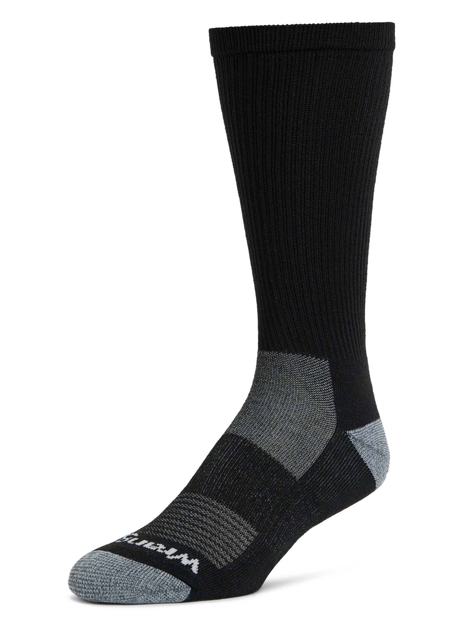 Wrangler Wool Blend Work Socks for Men, Size 6-12, Charcoal/Black, 6 Pairs