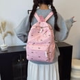thumbnail image 4 of Weebloom Large School Backpack With Lunch Box Pencil Case For Kids Girls Cute 3Pcs School Bags Set Large Capacity 3 Piece Cute Cartoon Travel Bookbag Middle High School College Pink, 4 of 6