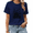 1-Blue, variant on UNISHE Women Black White Moon Star Rose Wildflower Graphic Short Sleeve T-Shirt Top
