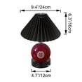 thumbnail image 2 of FSLiving Chinoiserie Hand-made Clay Pot Table Lamp Cordless Battery Operated by Remote Control, Dimmable Wireless Mushroom Black Classic Pleated Lampshade for Bedroom, Console, End Table, 2 of 8