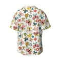 thumbnail image 2 of Xecao offers the Butterfly Flowers for Men's Casual Short-sleeved Shirt, a button-up collared shirt with a pocket, perfect for beach vacations and yacht travel in the Medium size., 2 of 7