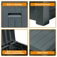 thumbnail image 6 of ZYJOYY 51 Gallon Resin Deck Box, Outdoor Storage Box Waterproof for Patio, Garden, Pool, and Deck, Storage Solution for Cushions, Tools, Delivery Packages, Grey, 6 of 9
