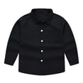 thumbnail image 2 of Curuila Kids Toddler Boys Shirt Long Sleeve Solid Color Lapel Button Down Shirts For Boys Loose Fit Casual Tops Black Size 11-12 Years, 2 of 4