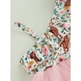 thumbnail image 5 of Coduop Toodler Kids Girls Sleeveless Flower Cow Print Tulle Princess Dress Baby Girl A-line Dress, 5 of 7