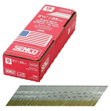 SENCO DA25EPB (3,000/Box) 2-1/2 in. 15-Gauge Angled Finish Nails - Bright Finish