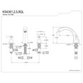 thumbnail image 2 of Kingston Brass KS4368QL Fortress Two-Handle Deck Mount Roman Tub Faucet, Brushed Nickel, 2 of 4