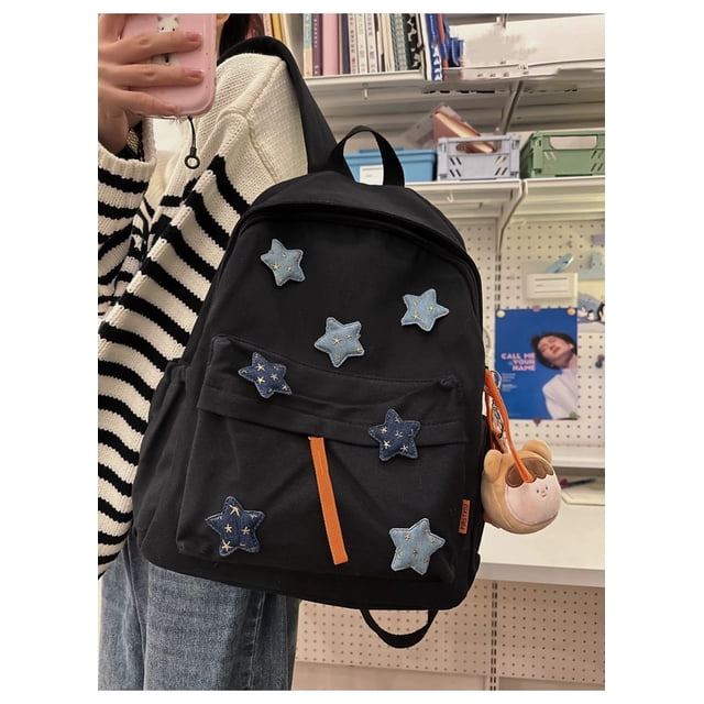 Mochila de estilo lindo para niñas, hecha en casa, con forma de estrella de cinco puntas, mochila para estudiantes universitarios que combina con todo, mochila para escuela secundaria para mujeres