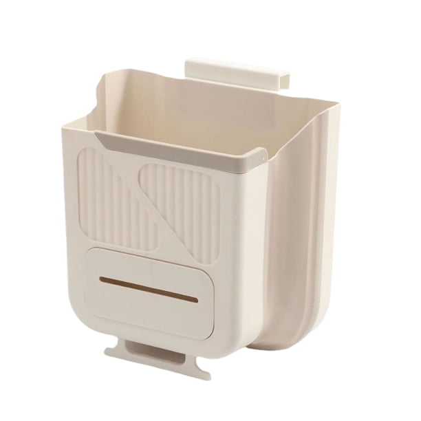 Kearding Compartimiento de comida de la puerta del armario del ABS resistente al desgarro montado en la pared debajo del contenedor de la puerta Suministros de limpieza para el hogar Blanco 10L