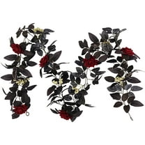 Wishrage Artificial Black Rose Vine,Artificial Rose Vine Hanging Flower Garland Hanging Black Silk Flower Garland