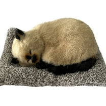 Bamboo Charcoal Simulation Cat with Sound, 10.6x7.5 Inch Deodorizing Plush Toy with Cloth Mat for 3  Years