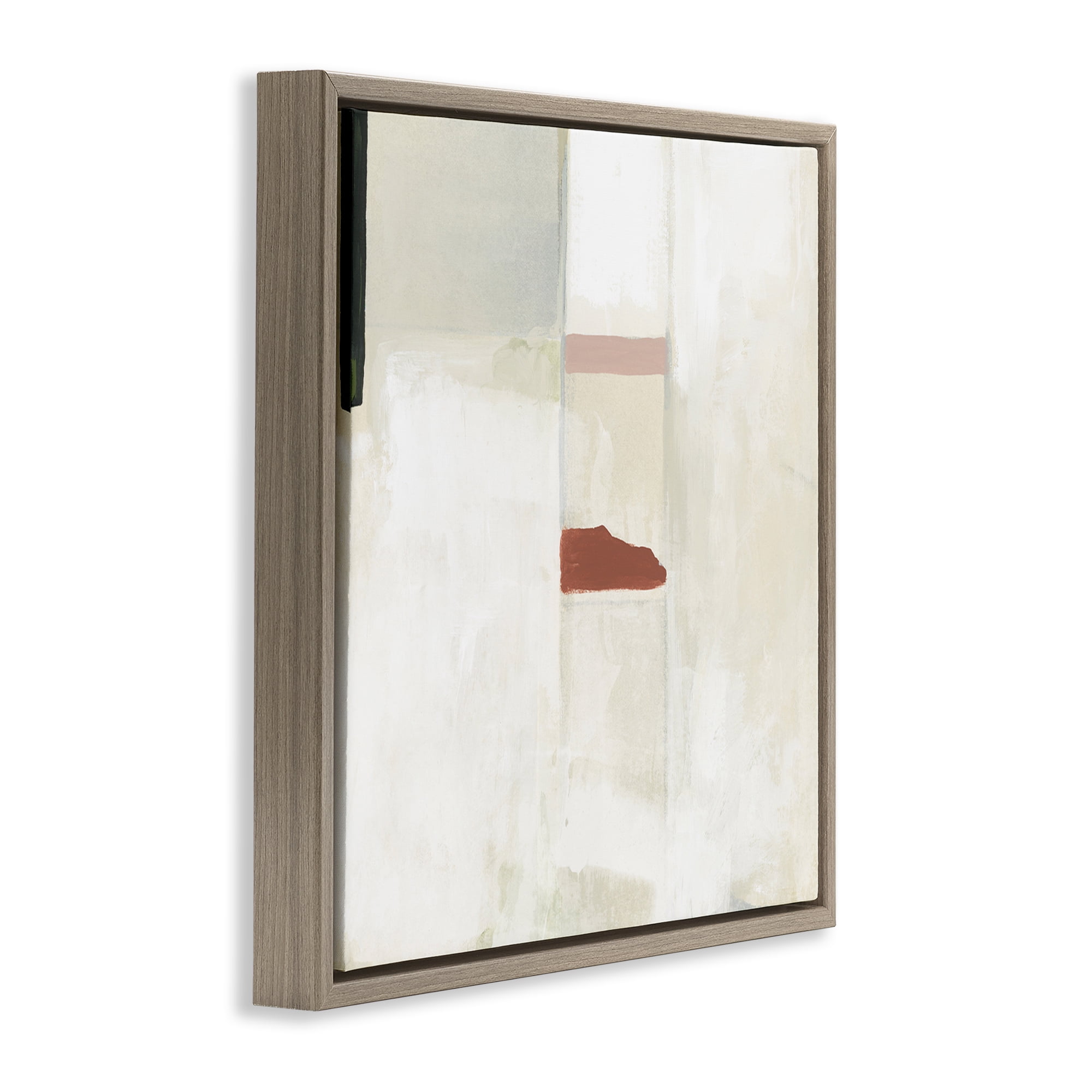 Stupell Industries Abstract with Terracotta Accent Abstract Painting Brown Floater Framed Canvas Art Print Wall Art, 25 x 25