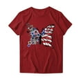 thumbnail image 4 of SOOMLON 4th of July Short Sleeve Shirts for Women Butterfly Independence Day Shirts Crew Neck American Flag Tops Short Sleeve Dressy T-Shirt Boho Tee Blouse Outfits, 4 of 4