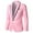 Pink, variant on Men's Casual Blazer Jacket Solid Cotton One Button Suit Jacket Flap Pocket Sport Coats & Blazers Long Sleeve Slim Fit Party Notch Lapel Blue 34