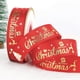 thumbnail image 3 of Cinta navideña de 25 yardas y 1 pulgada con alambre, roja y dorada, con estampado de Papá Noel, de poliéster satinado, con carrete., 3 of 5