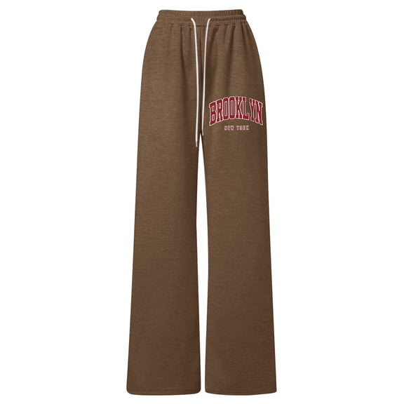 Uniform Pants for Girls Boys Pants Daily Wear Wide Leg Sweatpants with Baggy Style for Kids and Soft Knit Joggers for School and Outdoor Coffee 6-7 Years