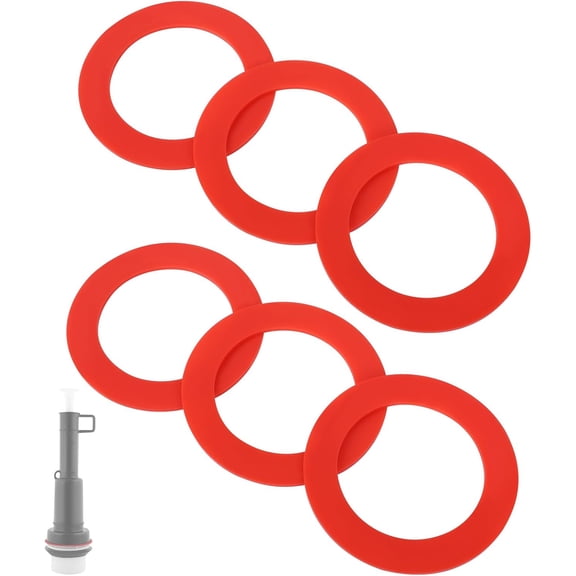 HIBIBUD 6 Pack Flush Valve Seal for Fixed You Leaking Toilet Replacement Seal, Silicone Flush Valve Toilet Tank Gasket Compatible with P/: 630-0030 (Model 210 & 211), Red