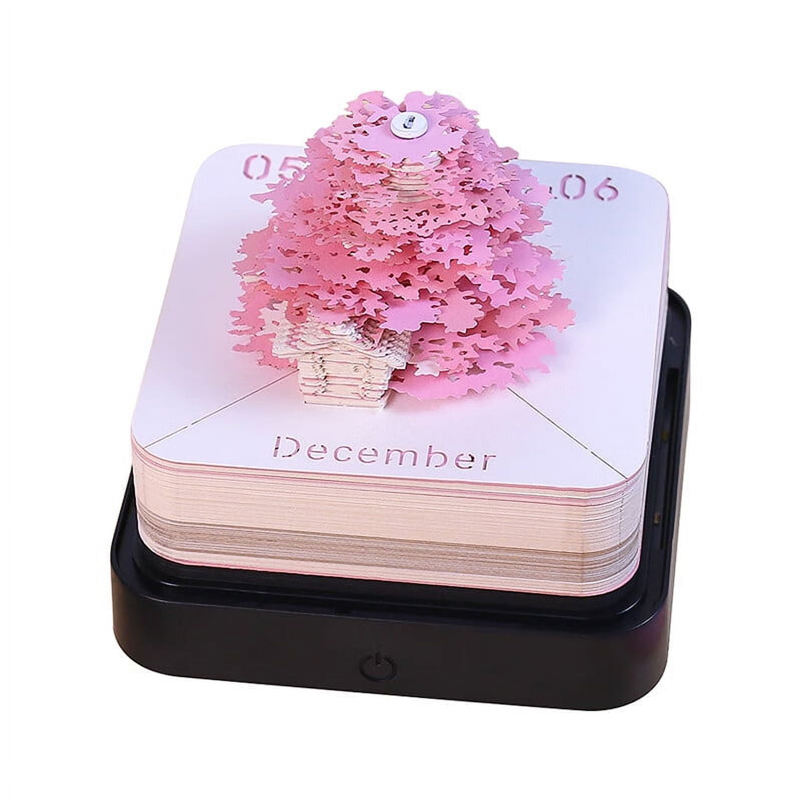 Desk Calendar With LED Lights, 2024 Calendar Memo Pad, 3D Art Calendar  Paper Carving Art Creative Sticky Notes, Creative Desk Calendar DIY Post  Notes