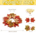 thumbnail image 3 of Fall Maple Leaf Candle Ring Wreath, Red Berry Pillar Candle Garland, Harvest Season Faux Foliage Candle Holder, Thanksgiving Table Centerpiece Decor, Artificial Autumn Leaf Arrangement, 3 of 5