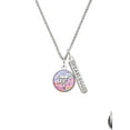thumbnail image 2 of Delight Jewelry Silvertone Domed Multi Color DPT Silvertone Fearless Bar Charm Necklace, 23", 2 of 4