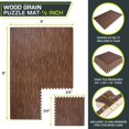 thumbnail image 2 of Esterilla de Rompecabezas de Madera de 1,27 cm, 6 Baldosas Entrelazables de Espuma EVA (2,23 m²) para Piso de Entrenamiento Interior Seguro y Alfombra de Juego, Roble Oscuro, 2 of 7