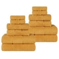 thumbnail image 3 of Superior Zero Twist 12-Piece Cotton Towel Set, Waffle Border Ultra Doft Quick Dry Towels, Gold, 3 of 12