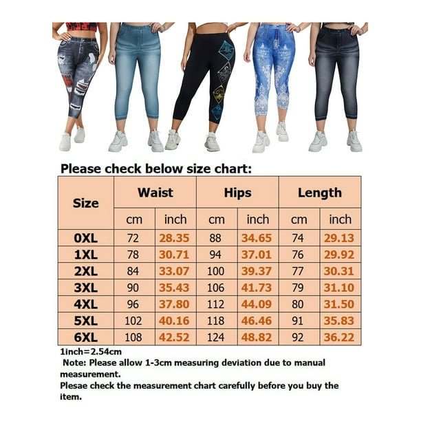 Plus-Size Mid-Rise Capri Jeggings. (6 Pack) • Faux front button