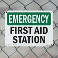 thumbnail image 4 of First Aid Station OSHA Emergency Rigid Plastic Sign 18 Inch x 12 Inch - 5 Pack, 4 of 8