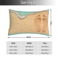 thumbnail image 2 of Yiaed Beach Footprint Print Brushed Microfiber Envelope Pillowcases, Standard,Envelope Closure Pillow Cases(No pillow core)-14"x20", 2 of 6