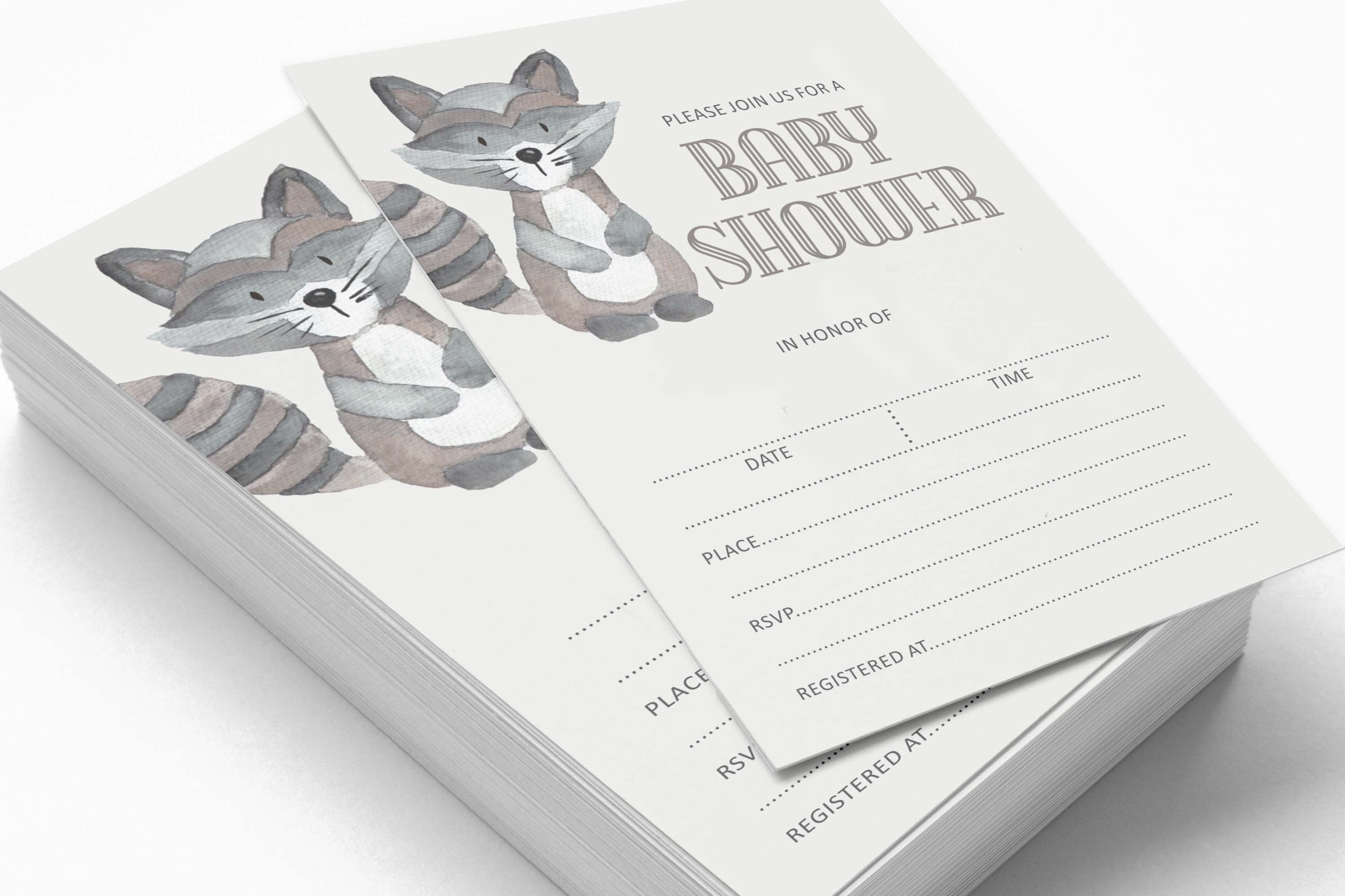 Inkdotpot 30Jungle Animals Baby Shower Invitation Cards Gender Neutral Fill In Blank Invites