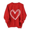 thumbnail image 3 of YOIAVAIOY Women Valentine's day Sweatshirts Couple Print Long Sleeve Crew Neck Casual Sweatshirt Winter Warm Pullover Tops Red XS, 3 of 6