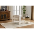 thumbnail image 4 of Accent Chair, Armchair, Boucle Chair&nbsp;Modern Upholstered Fabric Accent Armchair, Comfortable Leisure Single Sofa Chair for Living Room, Bedroom, Office, Ancient White, 4 of 11