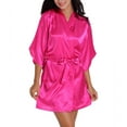 thumbnail image 4 of DPTALR Women Hot Fix Casual Solid Color Simulated Silk Home Clothing Robes, 4 of 6