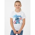 thumbnail image 3 of Lilo and Stitch Girls Happy Stitch Stars Graphic Tee with Short Sleeves, Sizes 4-16, 3 of 7