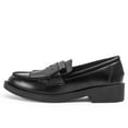 thumbnail image 2 of kkdom Loafer for Women Slip On Leahter Comfort Flat Tassel Shoes Black Size 6.5, 2 of 6