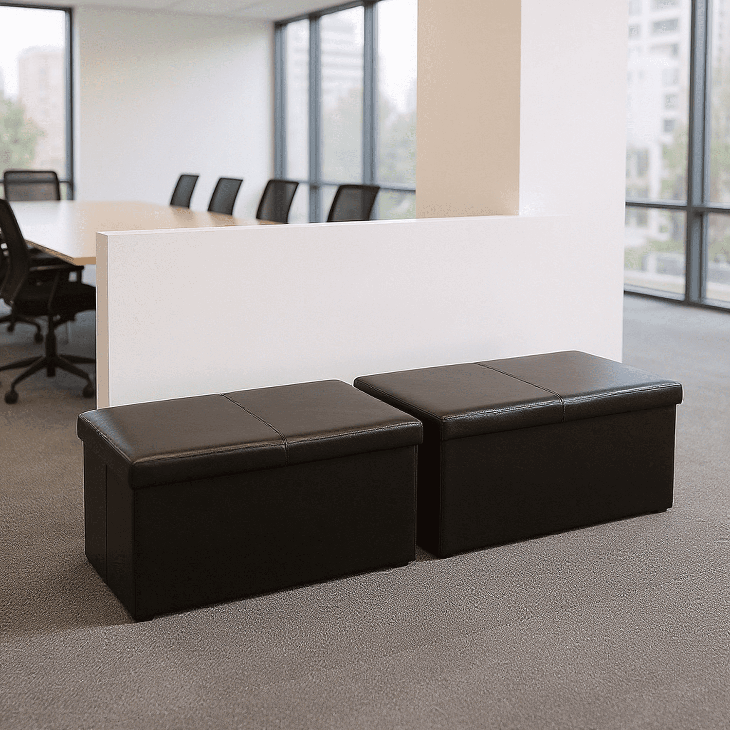 Homy Casa Folding Set of 2 Cozy Classroom Reading Bench with Storage – Ideal for Training and K-12 Learning Spaces