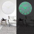 thumbnail image 1 of Glow In The Dark Wall Clock Silent Quartz White Living Room Bedroom Luminous, 1 of 12