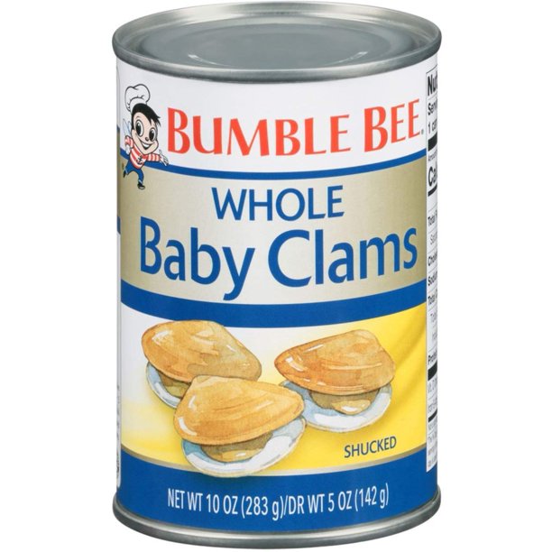 Bumble Bee Whole Baby Clams, Canned Clams, High Protein, Keto Food and