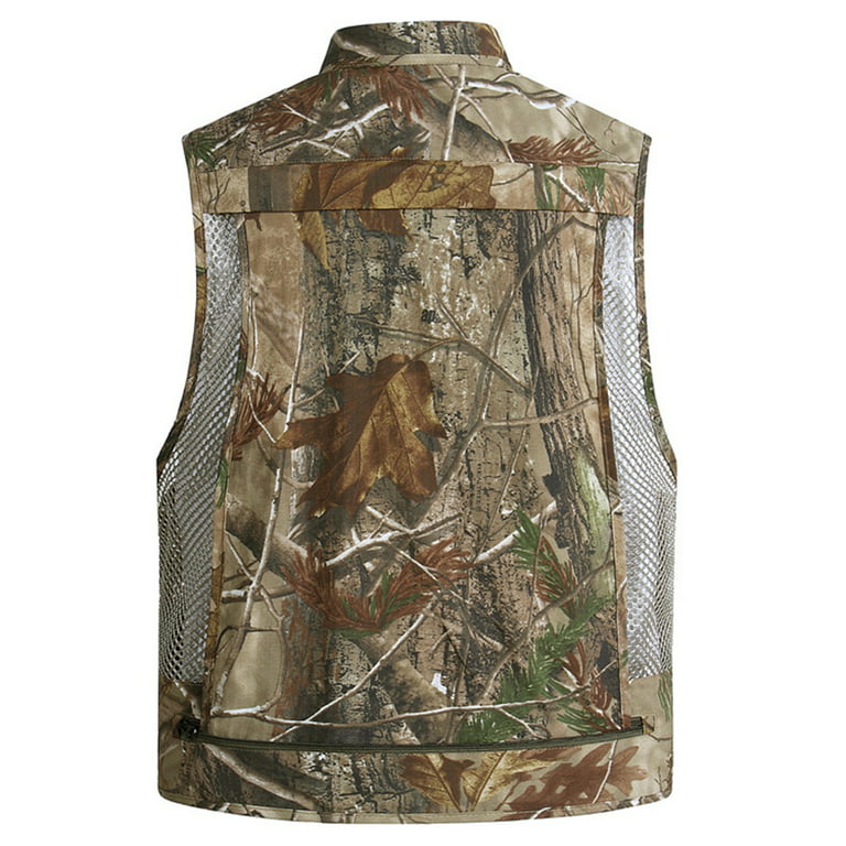 Wrcnote Men Sleeveless Camouflage Print Outdoor Vest Fishing