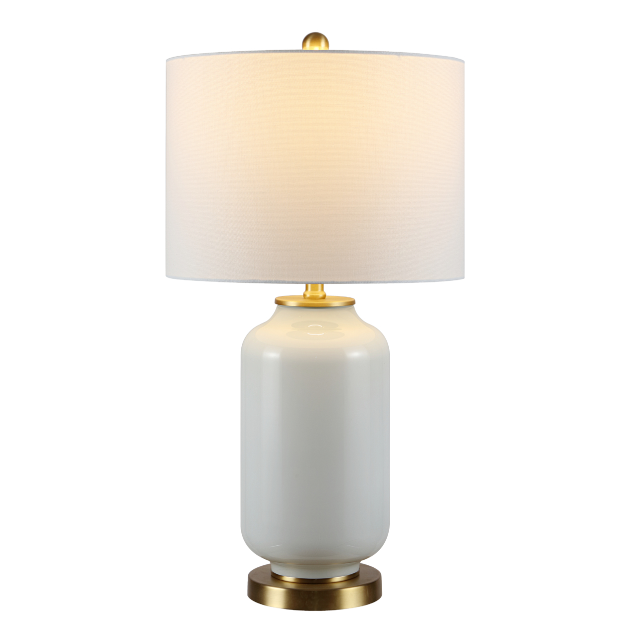 SAFAVIEH Amaia 26 in. Mid-Century Glass Table Lamp, White