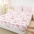 thumbnail image 3 of Homewish Zoo Animal Elephant Full Size Sheets,Cute Heart Print Bed Sheets,Fairy Tale Theme Sheet Sets For Girl Teens,Luxury Bedroom Decor,4pcs, 3 of 7