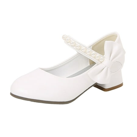 

Linfrsh Toddler Sneakers Girls Flats Ruffles Bowknot First Walkers Shoes Toddler Sandals Princess Mary Jane Dress Shoes-Little Girl School Uniform Shoes for Wedding Party White 3.5