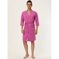 thumbnail image 2 of INSPIRE CHIC Men's Waffle Spa Robe Solid Color Sleepwear Long Sleeves Bathrobe, 2 of 5