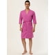 thumbnail image 2 of Albornoz tipo gofre Lars Amadeus para hombre color sólido ropa de dormir mangas 3/4 kimono bata de spa Rosa roja M, 2 of 6