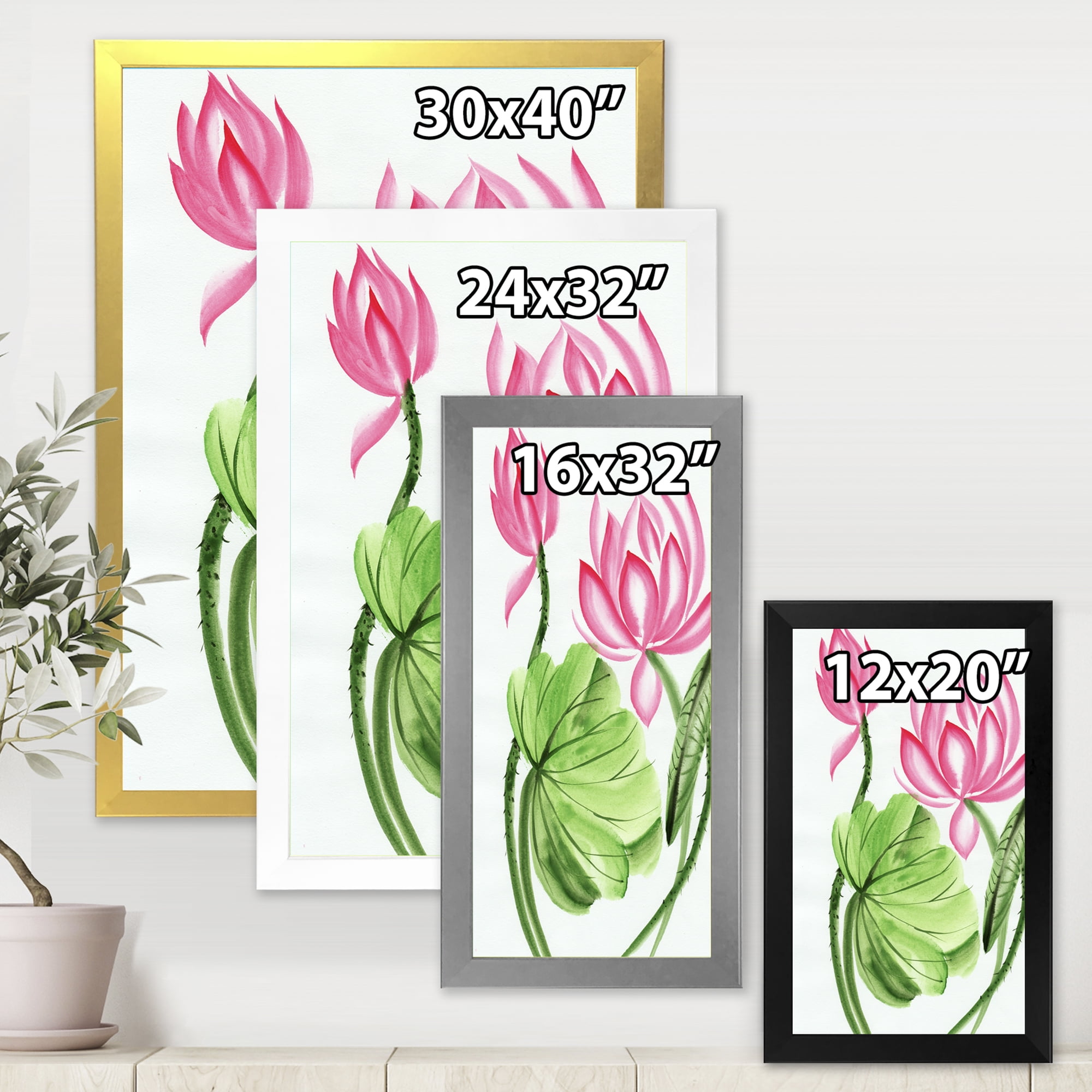 Designart 'The Dragonfly and Lotus II' Traditional Framed Art Print
