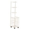 thumbnail image 1 of amagogo Organisateur d'Équipement de Sport Roulant Accessoires avec Roues Support de Rangement pour Ballons Blanc, 1 of 10