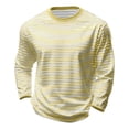 thumbnail image 4 of PEASKJP Henley Shirts for Men Long Sleeve Men's Shirts Long Sleeve Cotton T-Shirt Crew Neck Light Tees Classic Basic Casual Tops Plain Soft Shirt Yellow,L, 4 of 4